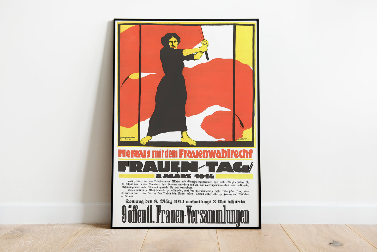 Vintage 1914 Women's Day Poster poster by Paul Poiret - Black frame wall art