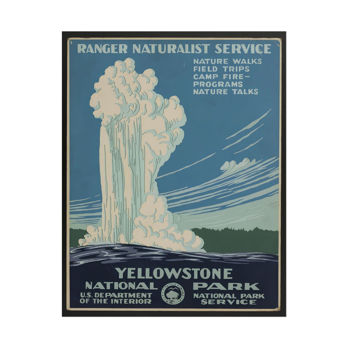 Vintage Yellowstone National Park Travel poster by Owen Jones - 11x14 inch print