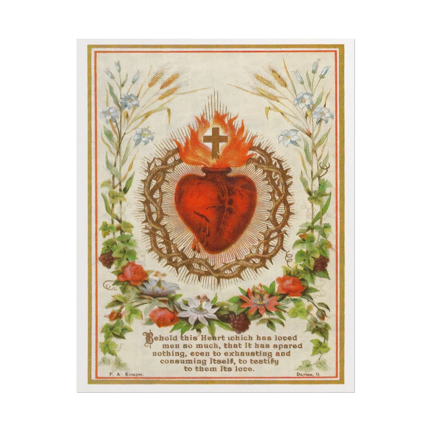 The Immaculate Heart of Mary poster by Katsushika Hokusai - 11x14 inch print