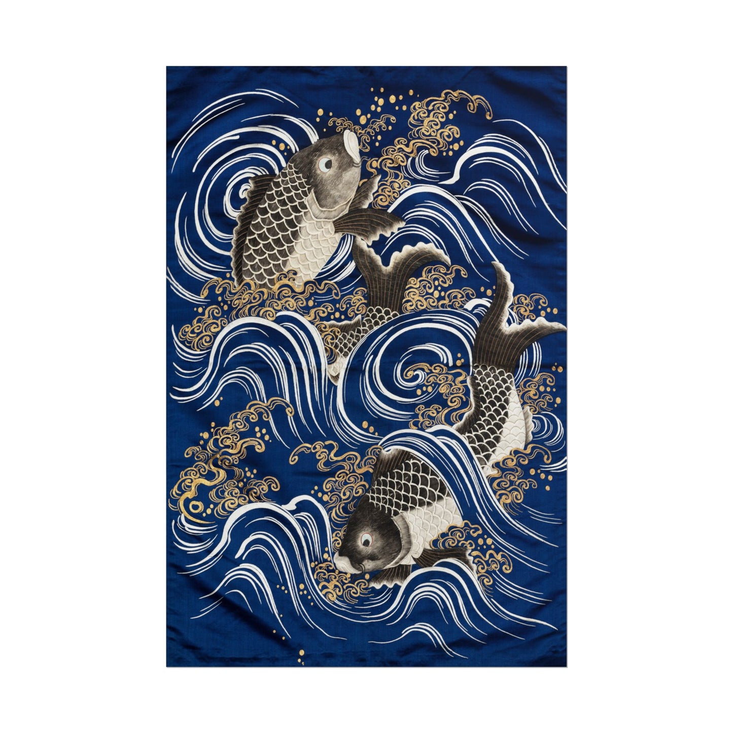 Fukusa with Carp in Waves during Meij period poster by Kawase Hasui & Watanabe Shozaburo - 24x36 inch wall art