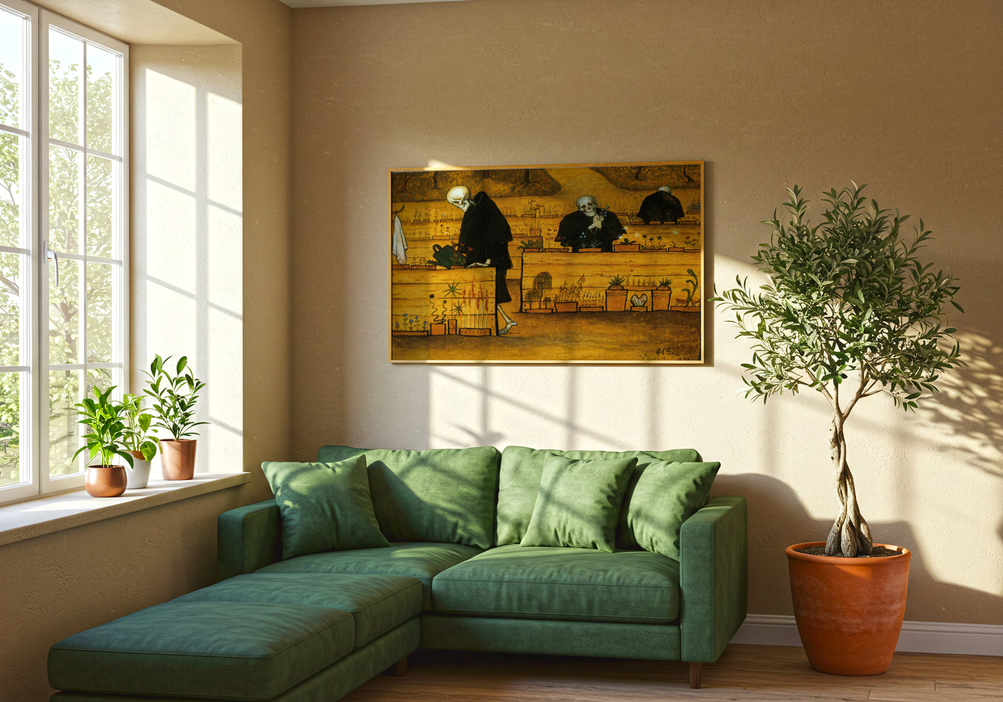 The Garden of Death Painting poster by Hugo Simberg - Neutral room decor with framed print