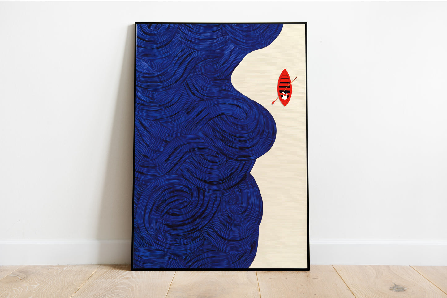 Blue Ocean Red Surfboard