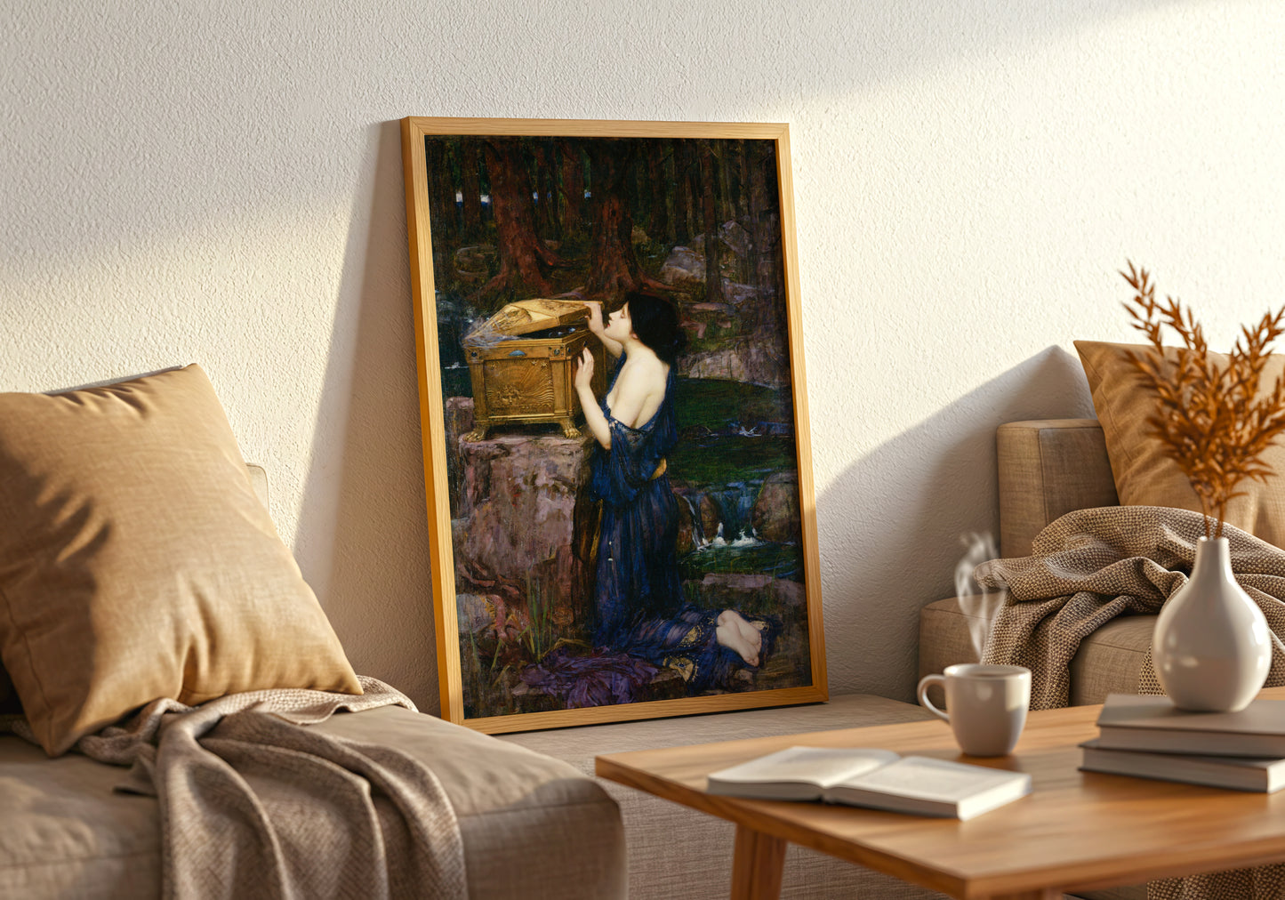Pandora poster by John William Waterhouse - Neutral room decor with framed print