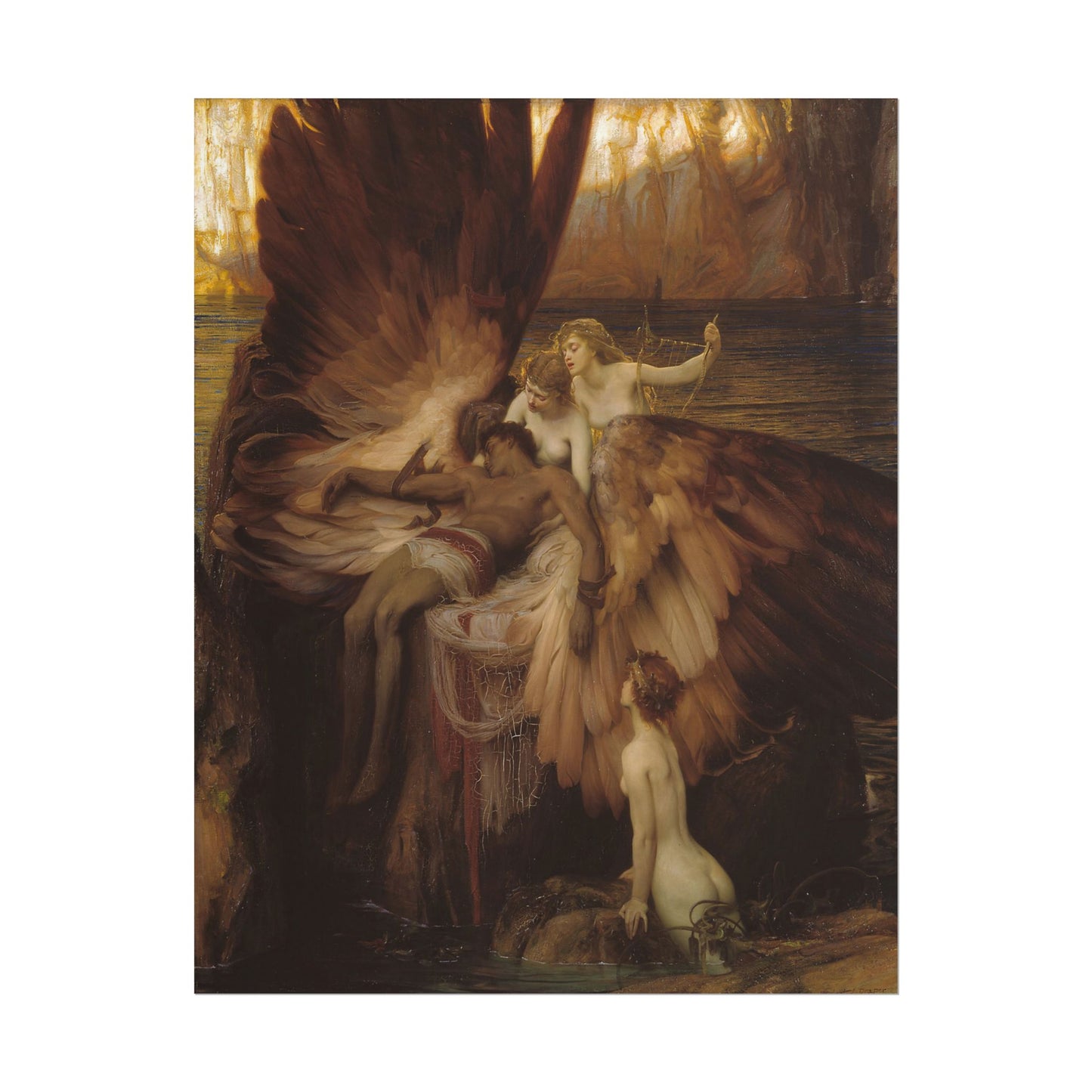 The Lament of Icarus poster by Herbet James Draper - 11x14 inch print