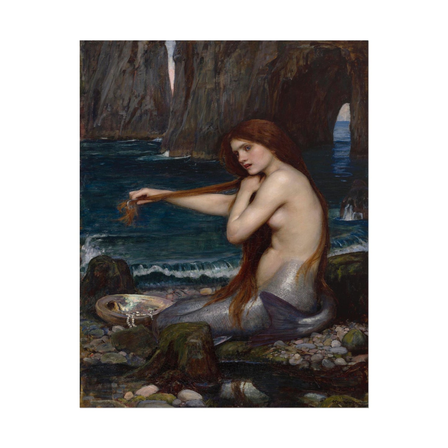 A Mermaid poster by John William Waterhouse - 11x14 inch print