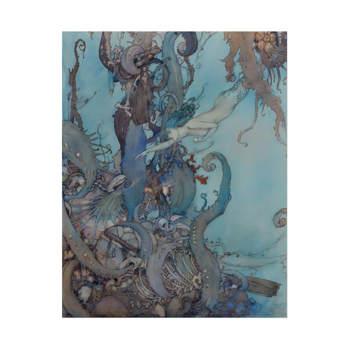 The Little Mermaid poster by Edmund Dulac - 11x14 inch print