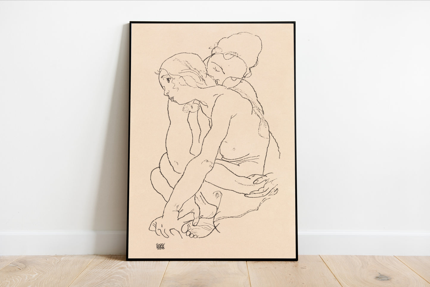 Woman and Girl Embracing
