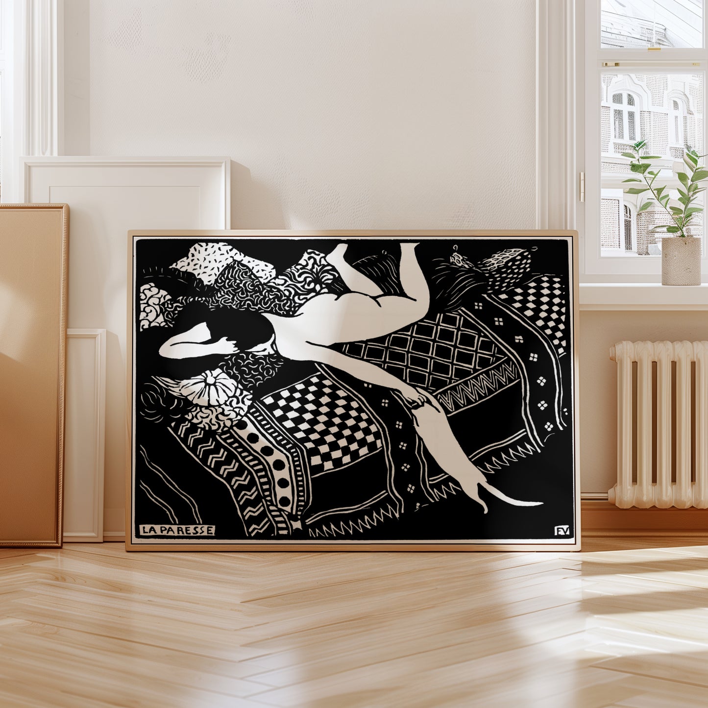 La Paresse poster by Felix Vallotton - Neutral room decor with framed print