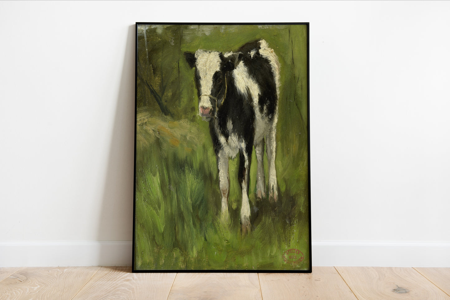 Black and White Cow Art Print