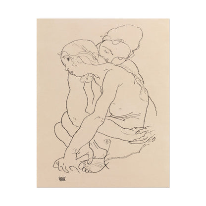 Woman and Girl Embracing