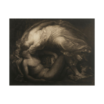Romantic artwork of Diana and Endymion in soft tones.