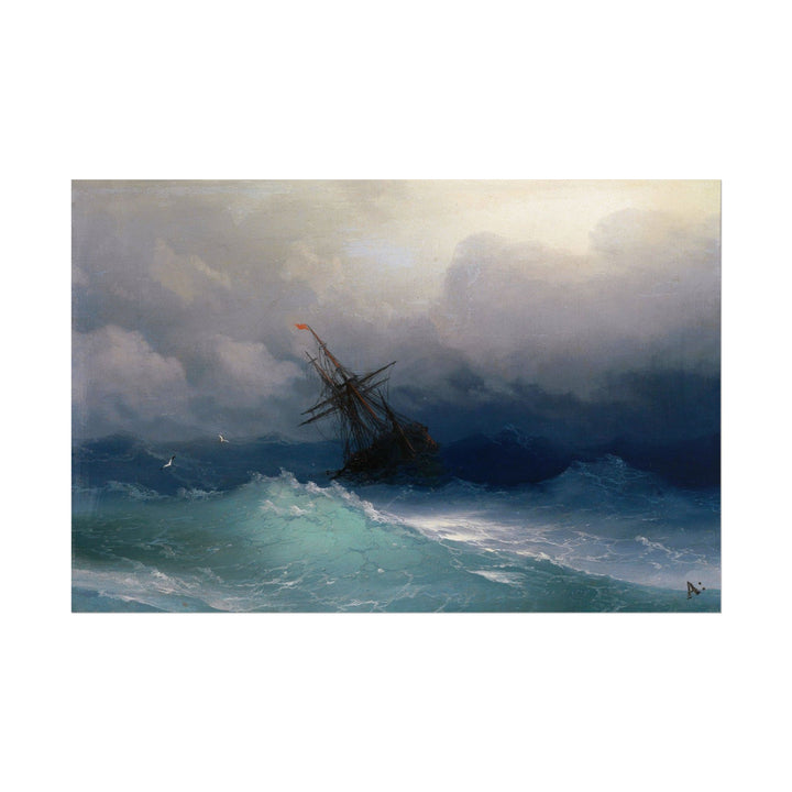 Ship on a Stormy Sea poster by Ivan Aivazovsky  - 12x18 inch print