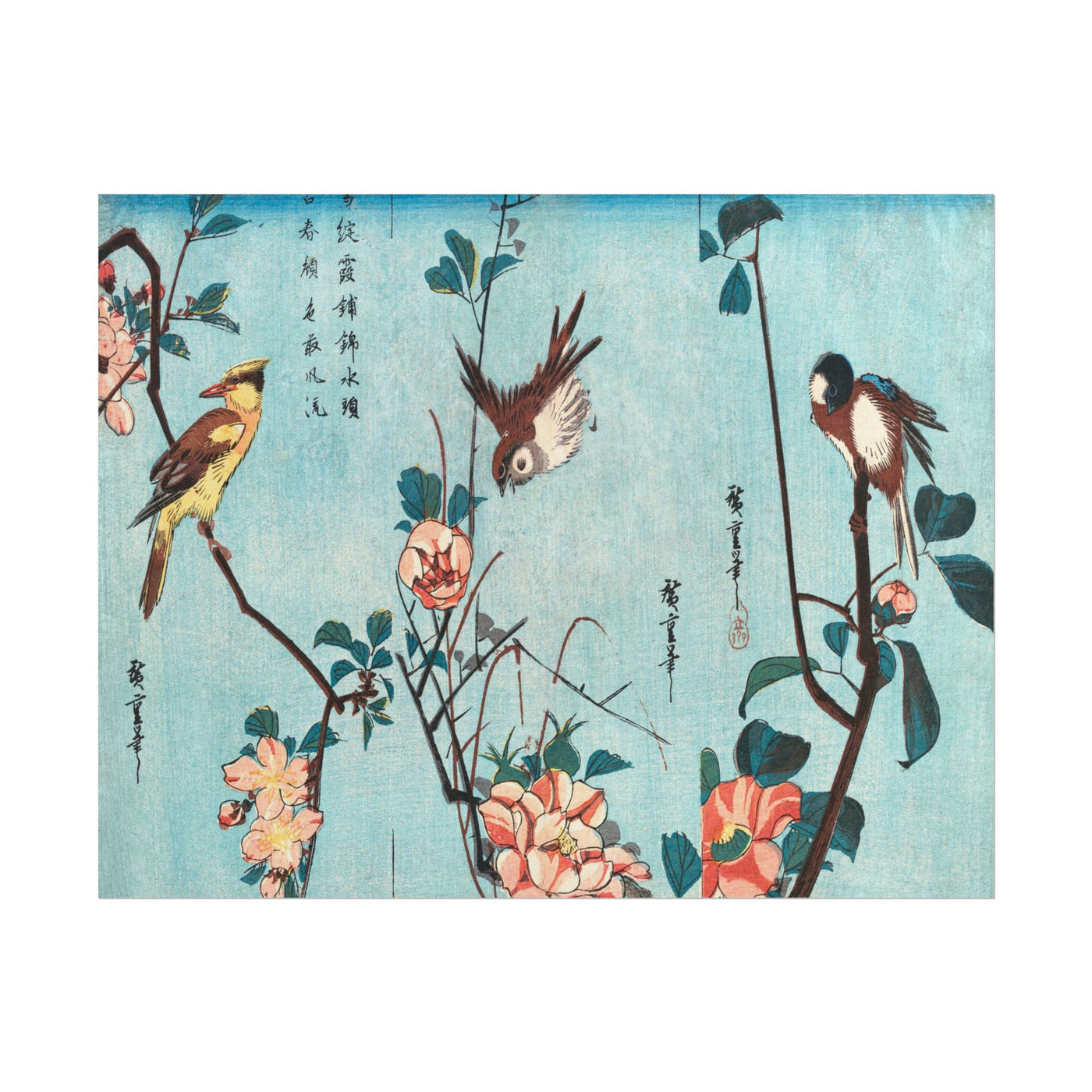 Japanese Birds and Flowers 14″×11″