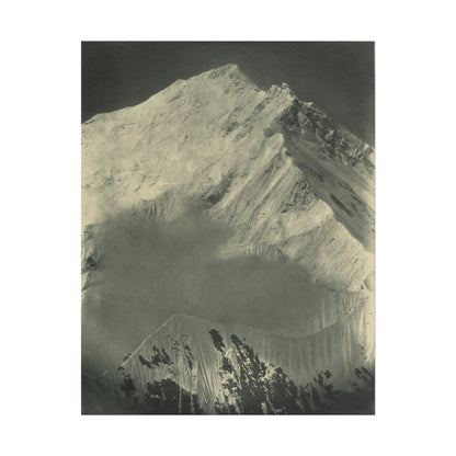 Monochromatic landscape of Mount Everest in detailed textures.
