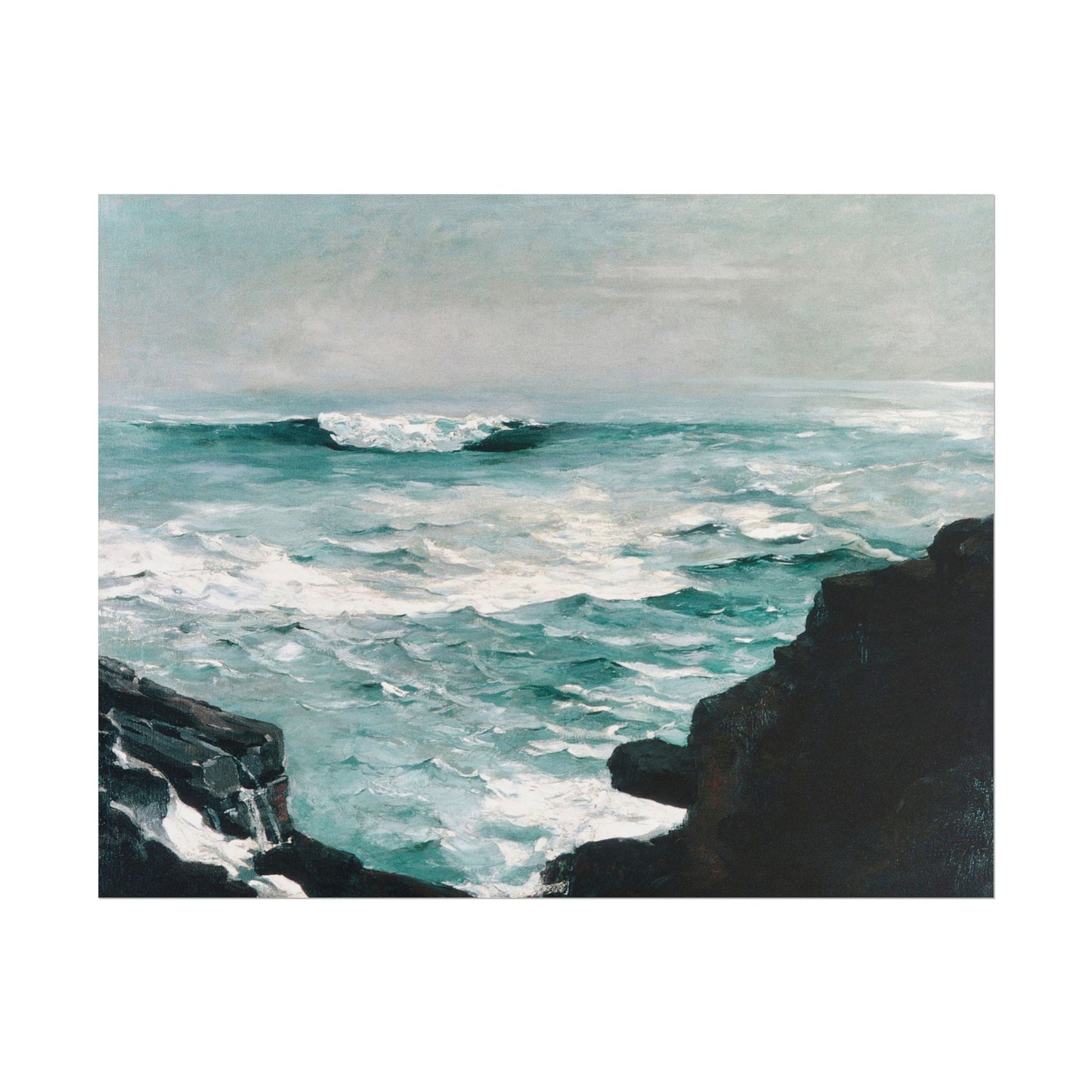 Cannon Rock artwork depicting crashing waves against rocky cliffs.