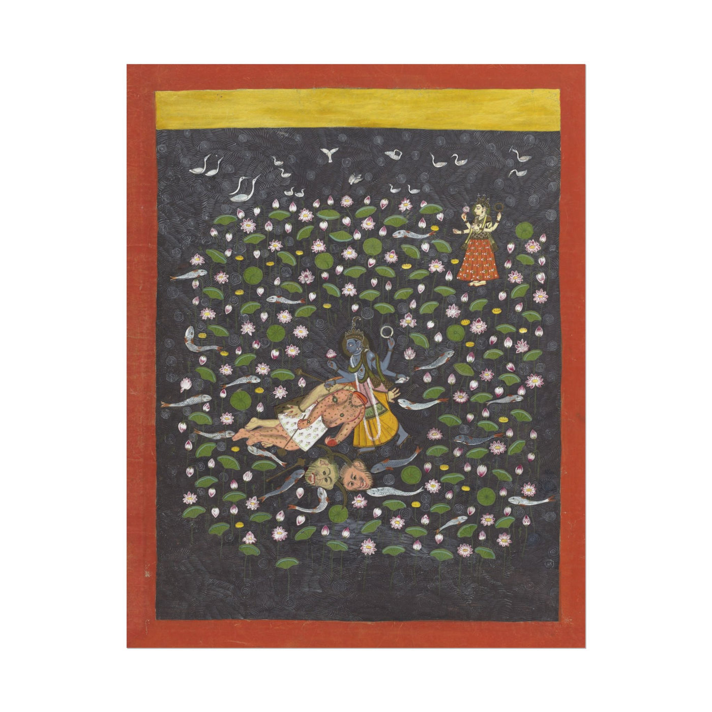 Vishnu Vanquishing the Demons Madhu and Kaitabha 11″×14″
