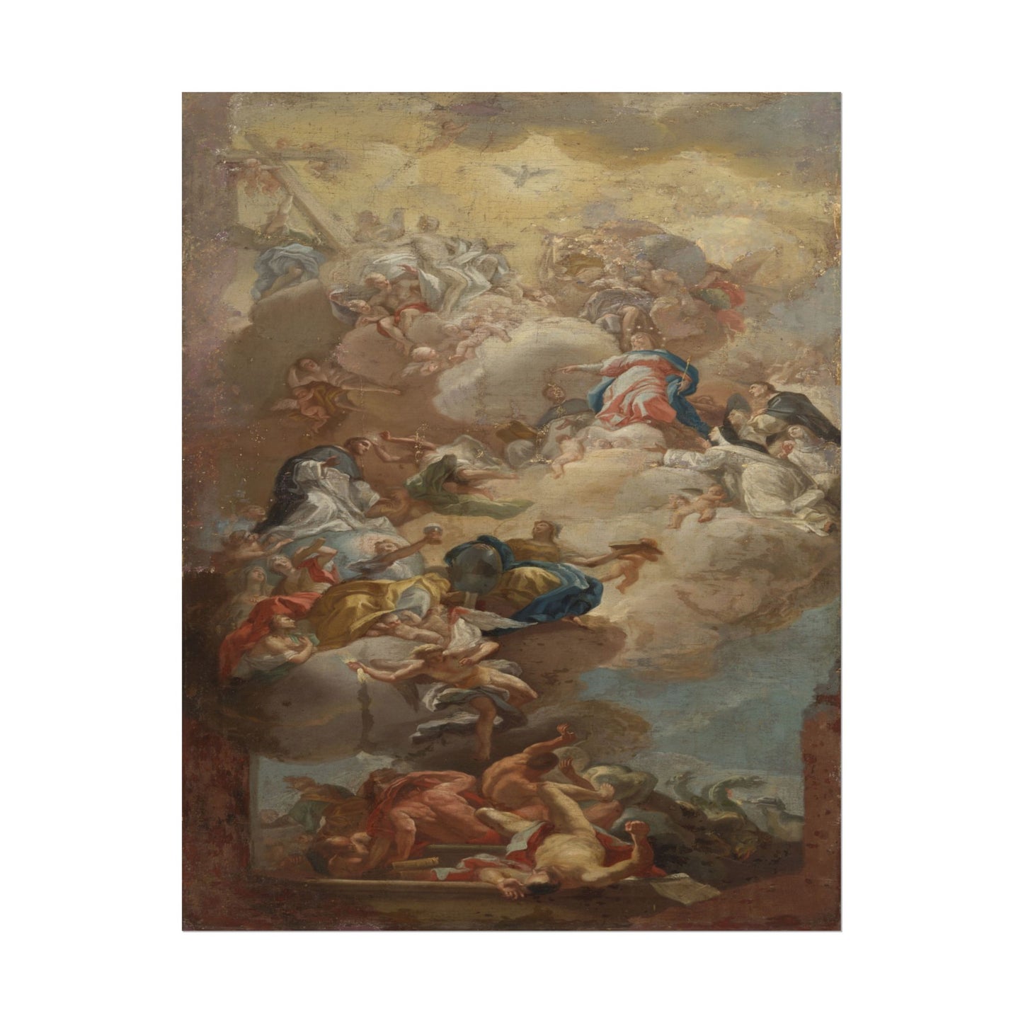 The Glorification of Saint Dominic by Francesco Solimena in soft hues.