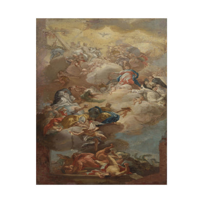 The Glorification of Saint Dominic by Francesco Solimena in soft hues.
