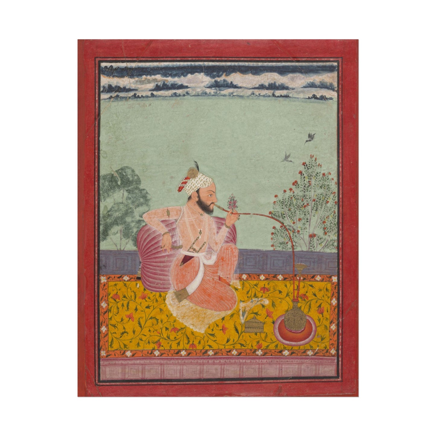 A Raja Smoking a Hookah