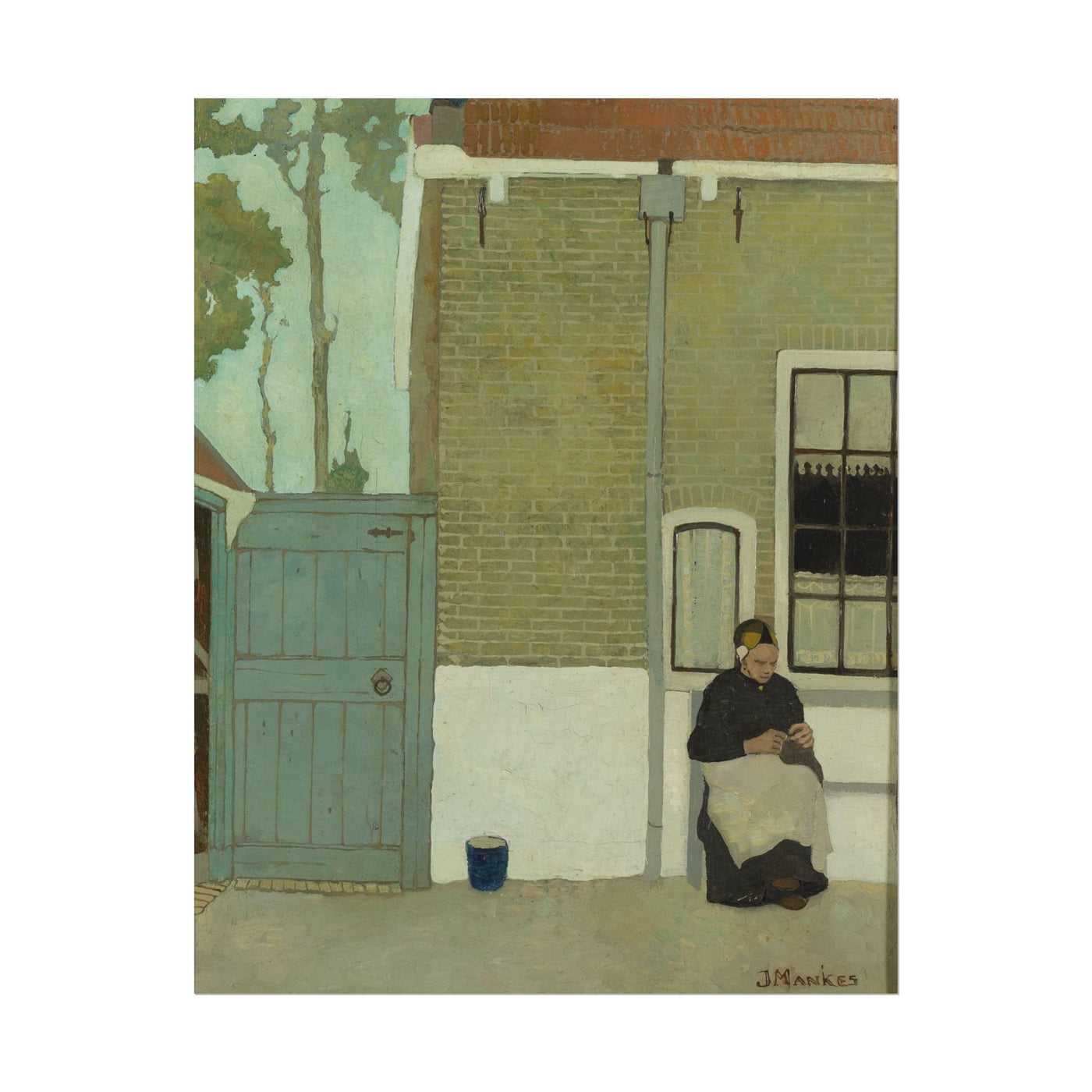 Serene Woman Sewing Art Print 11″×14″