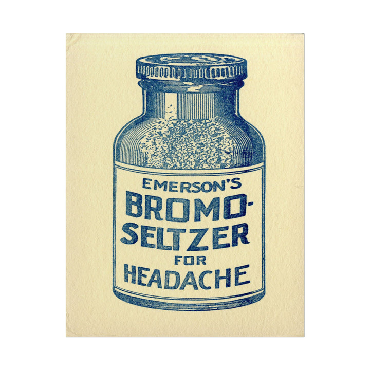 Vintage Bromo-Seltzer advertisement showcasing a classic bottle design.