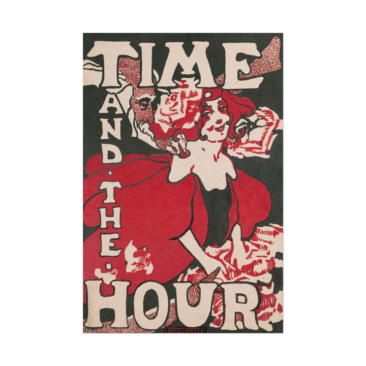 Colorful Art Nouveau print featuring figures and flowing dress