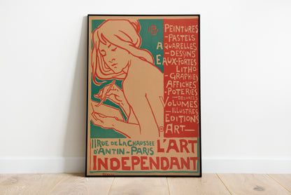 L'Art Independent 1897 poster by Emile Berchmans  - Black frame wall art