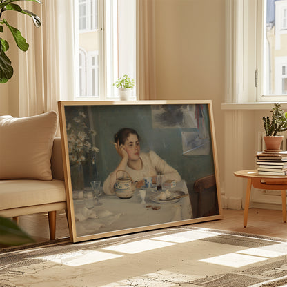 After Breakfast poster by Elin Kleopatra Danielson  - Neutral room decor with framed print