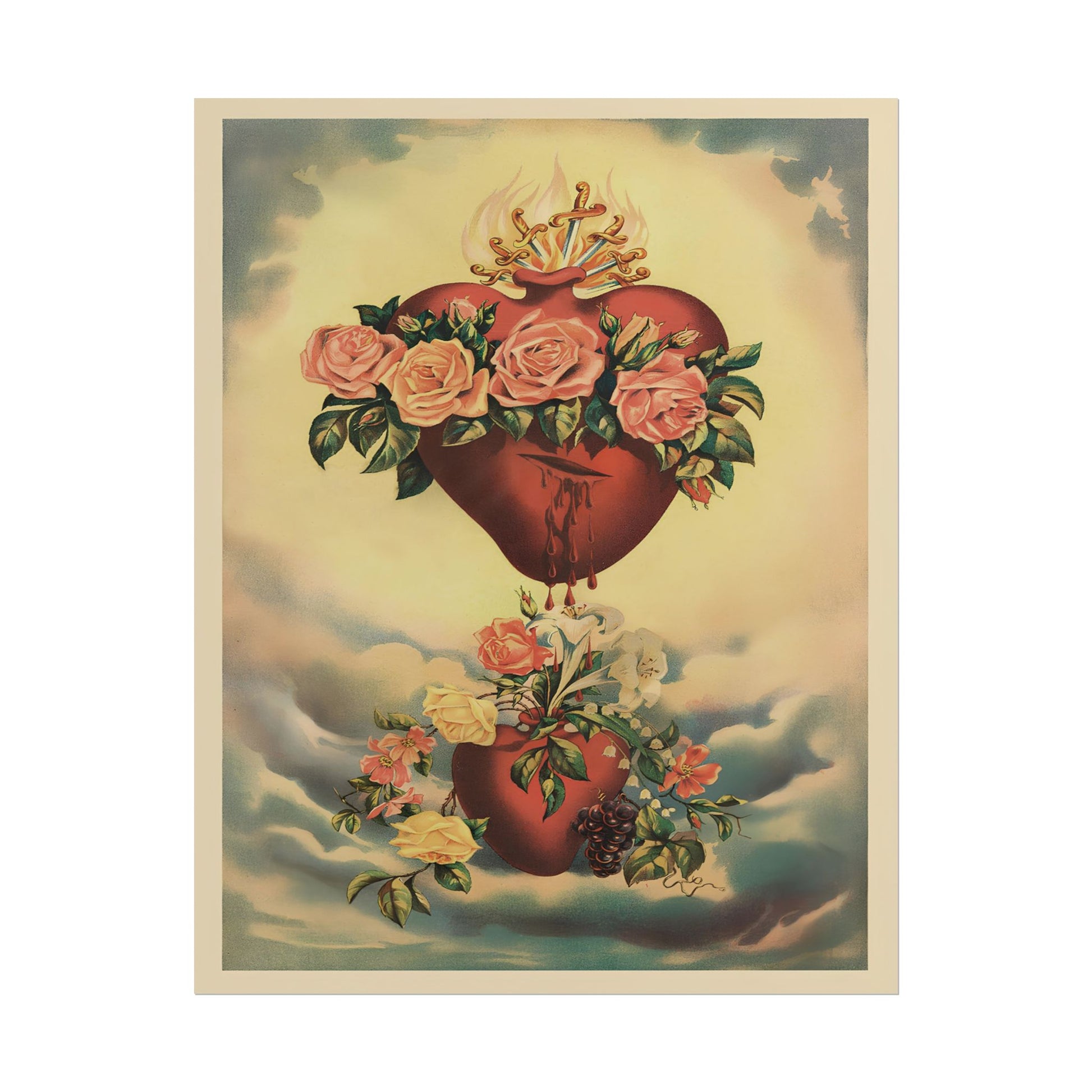The Immaculate Heart of Mary - Mexican Folk Art poster by  Utagawa Hiroshige - 11x14 inch print