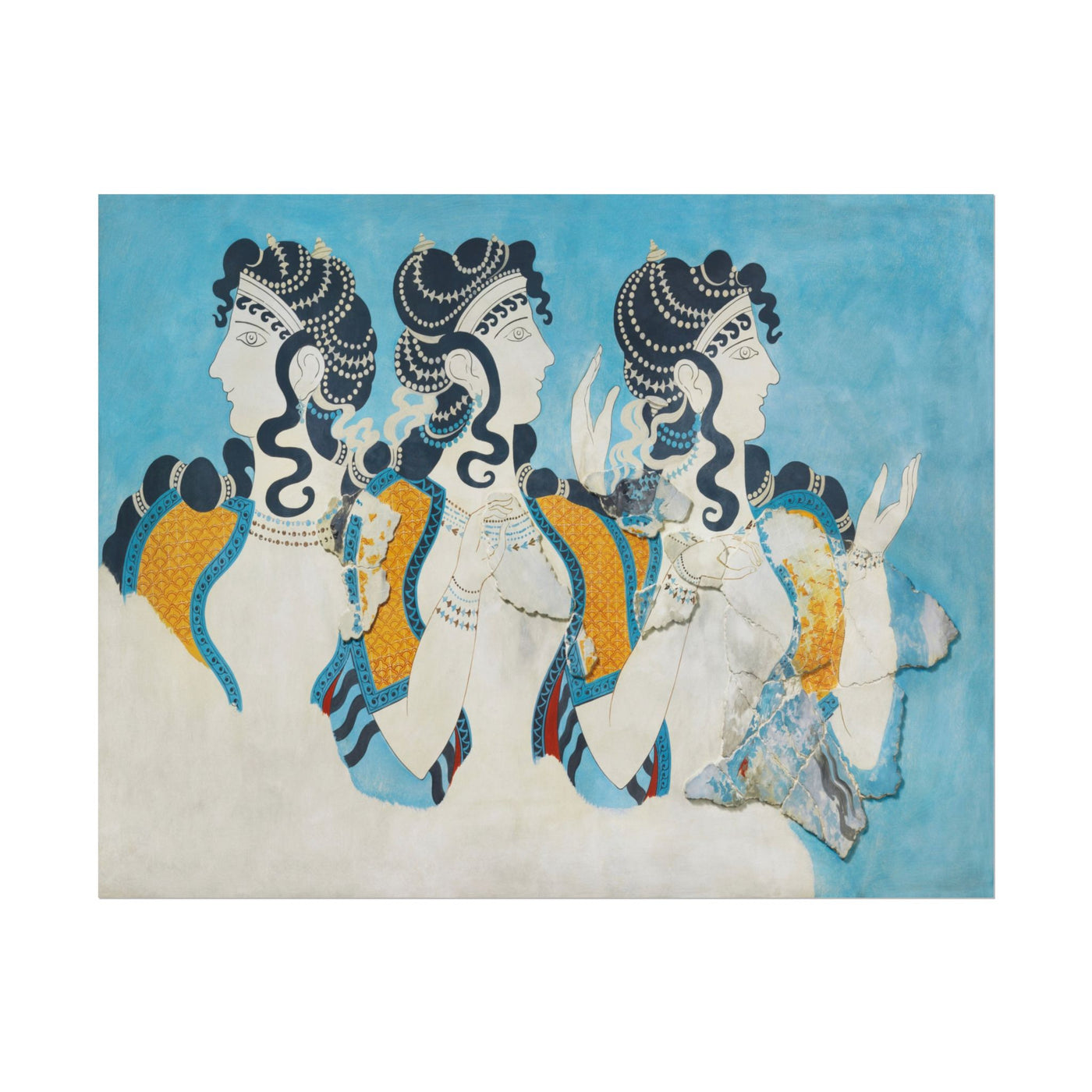Ladies in Blue Fresco 14″×11″