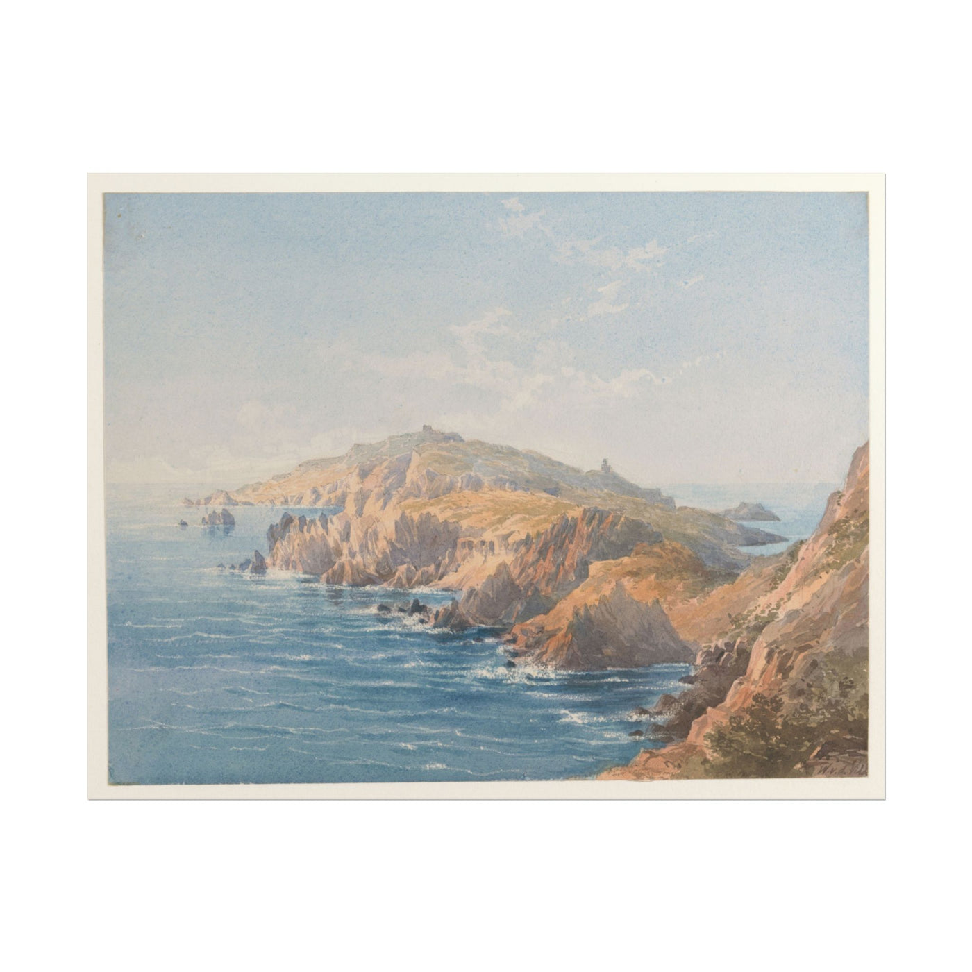 Serene Coastal Landscape Art Print 14″×11″