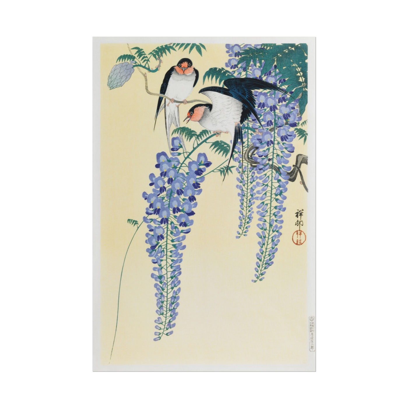 Swallows and Wisteria 12″×18″