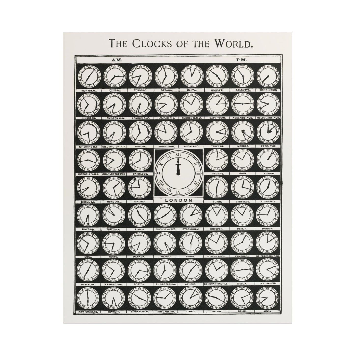 Vintage The Clocks of the World Print poster by Paul Poiret - 11x14 inch print