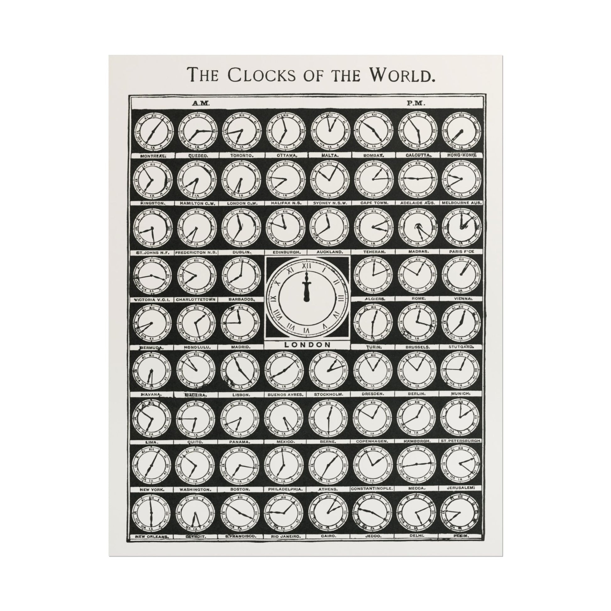 Vintage The Clocks of the World Print poster by Paul Poiret - 11x14 inch print