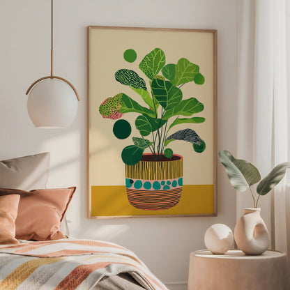 Lush Greenery in Abstract Pottery