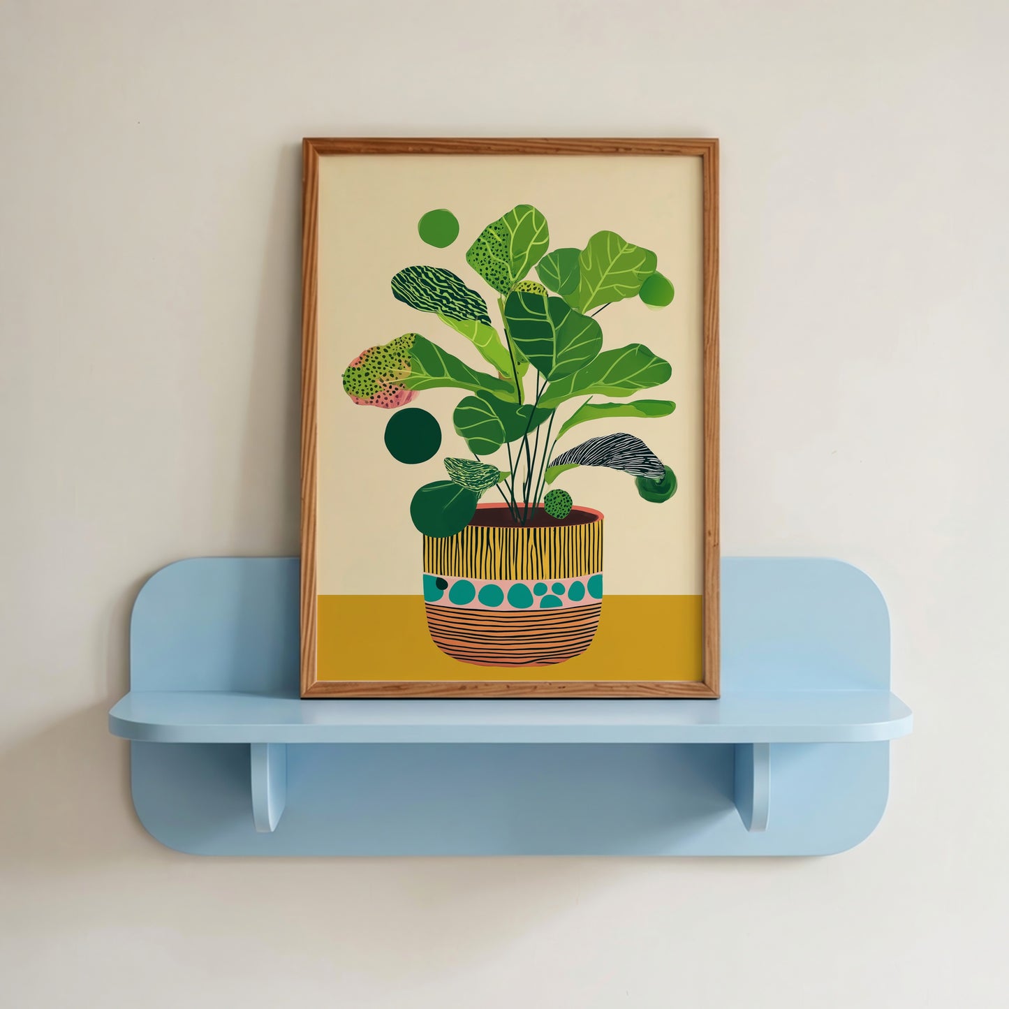 Lush Greenery in Abstract Pottery