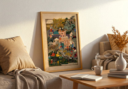 The Story of Haftvad and the Worm poster by Dust Muhammad - Neutral room decor with framed print