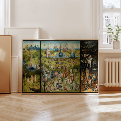 The Garden of Earthly Delights poster by Hieronymus Bosch - Neutral room decor with framed print