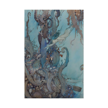 The Little Mermaid poster by Edmund Dulac  - 16x24 inch poster print