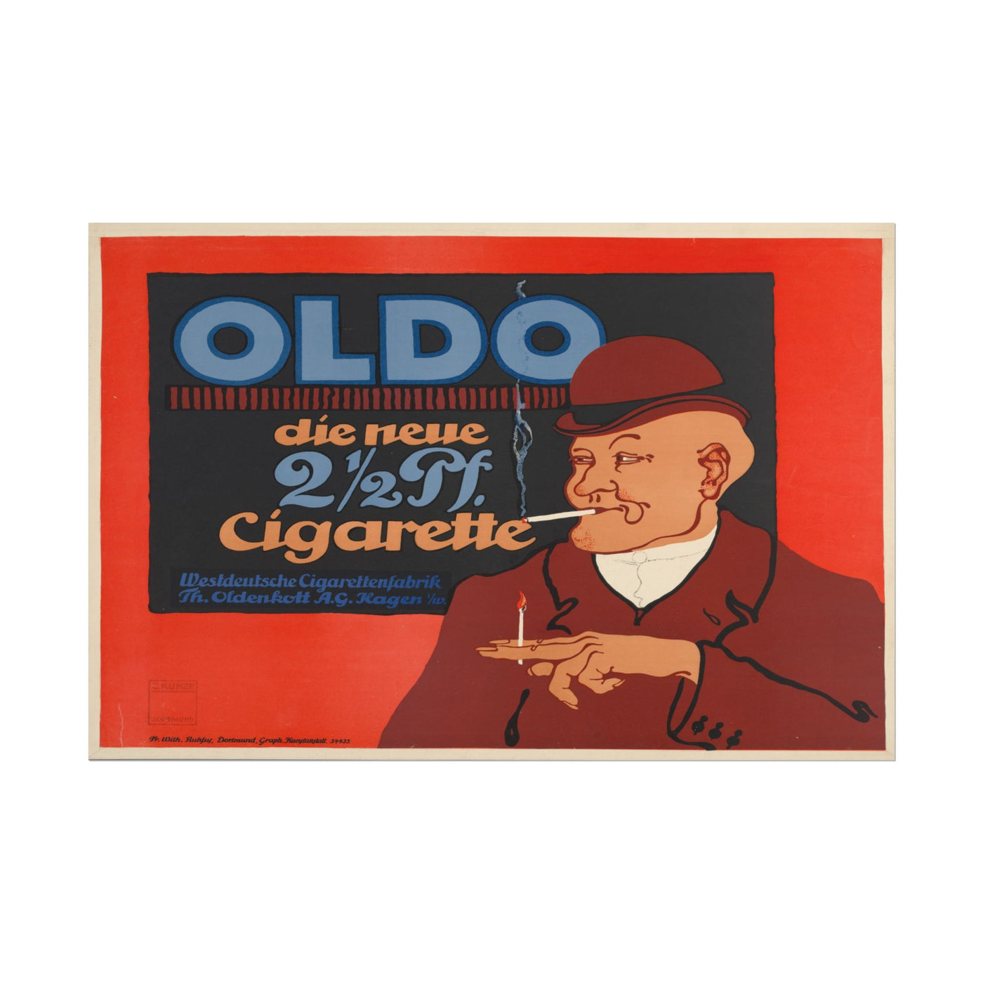 Oldo Cigarette Advertisement 18″×12″