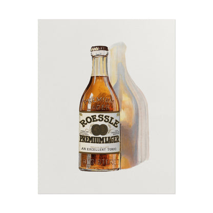 Vintage Roessle Premium Lager bottle illustration art print
