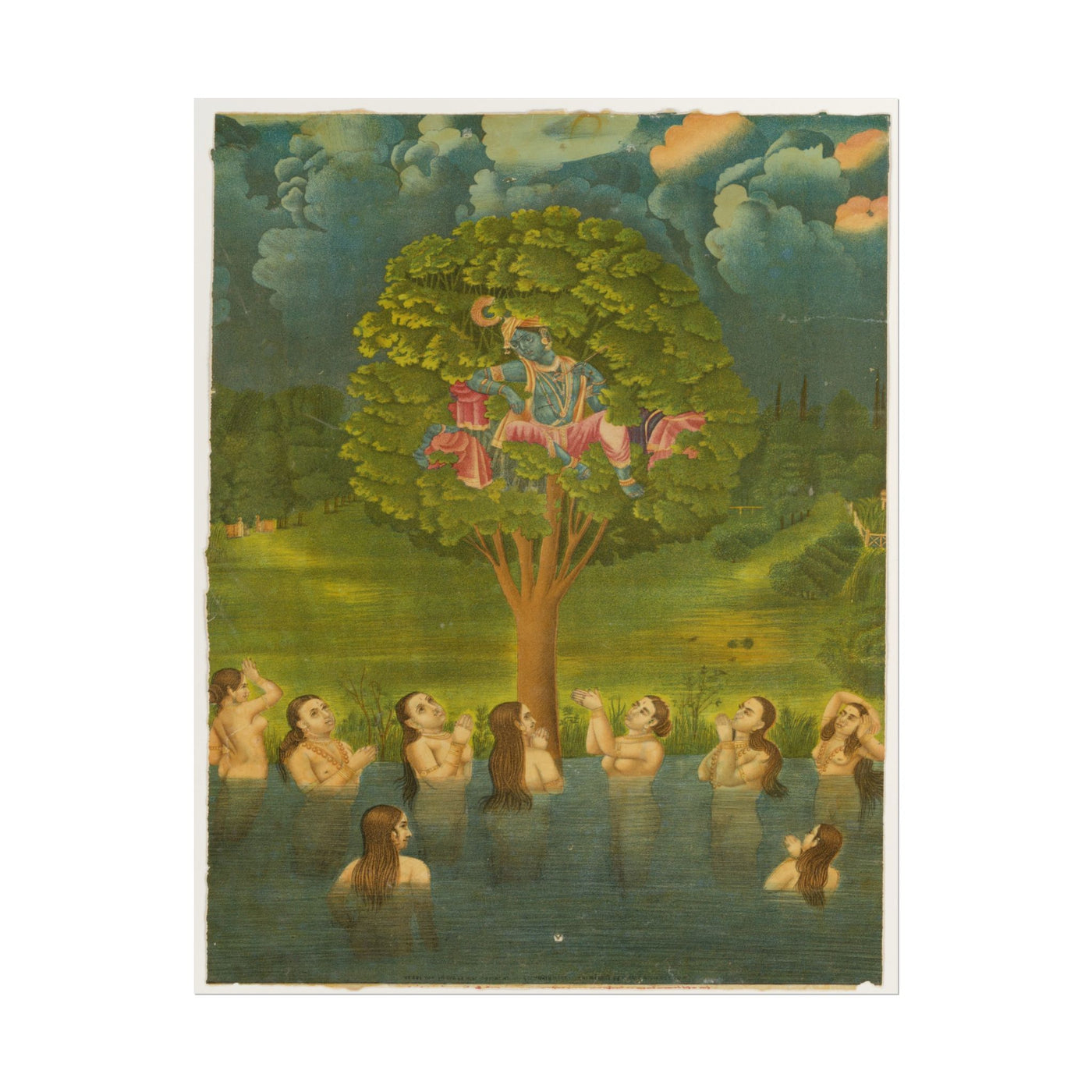 Krishna Steals the Clothes of the Gopis 11″×14″