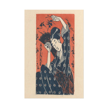 Serene Japanese woman in kimono holding a fan.