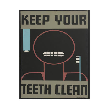 Keep Your Teeth Clean - WPA poster by Christopher DeNoon - 11x14 inch print