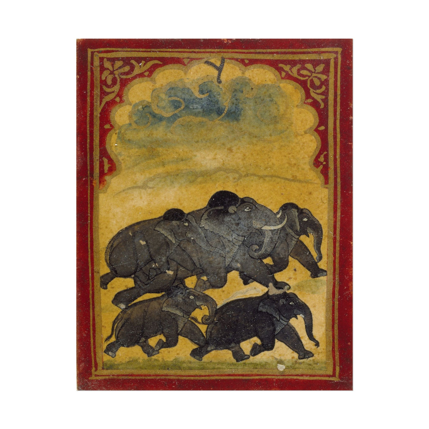 Five Galloping Elephants 11″×14″