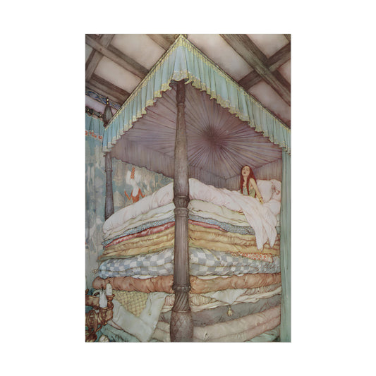 Princess and the Pea poster by Edmund Dulac - 12x18 inch print