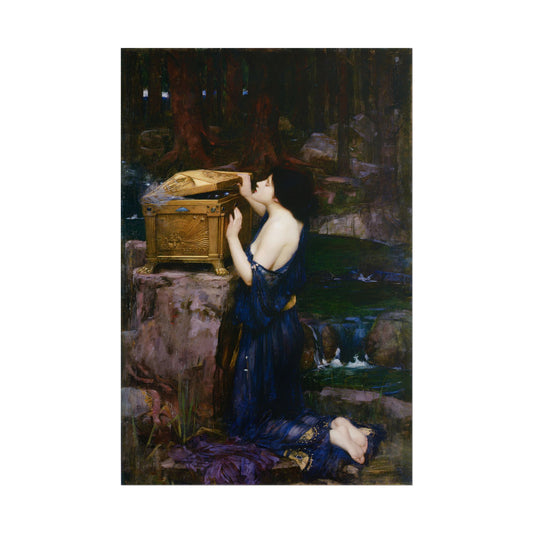 Pandora poster by John William Waterhouse  - 12x18 inch print