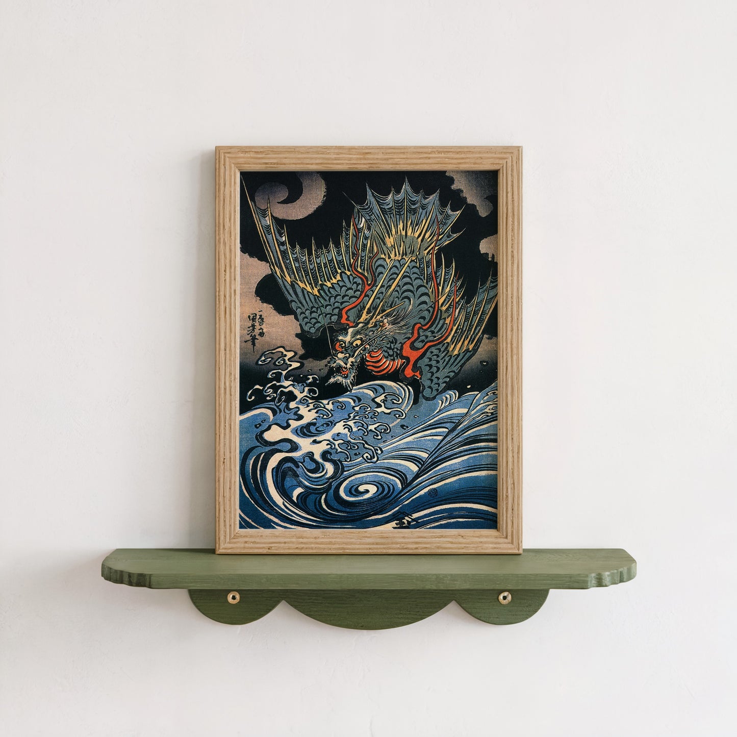Dragon Flying above Turbulent Waves