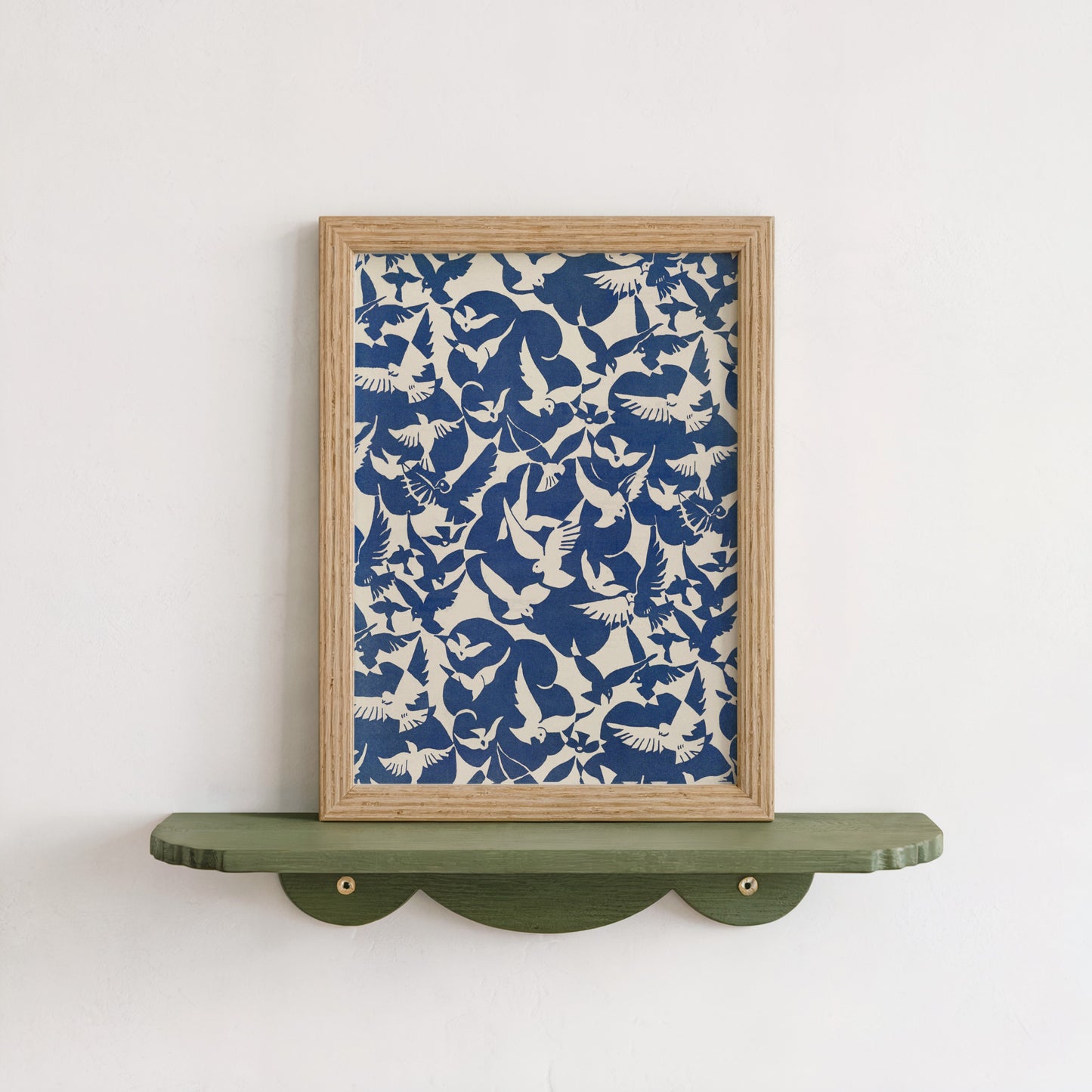 Pigeons in White and Blue