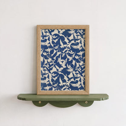 Pigeons in White and Blue